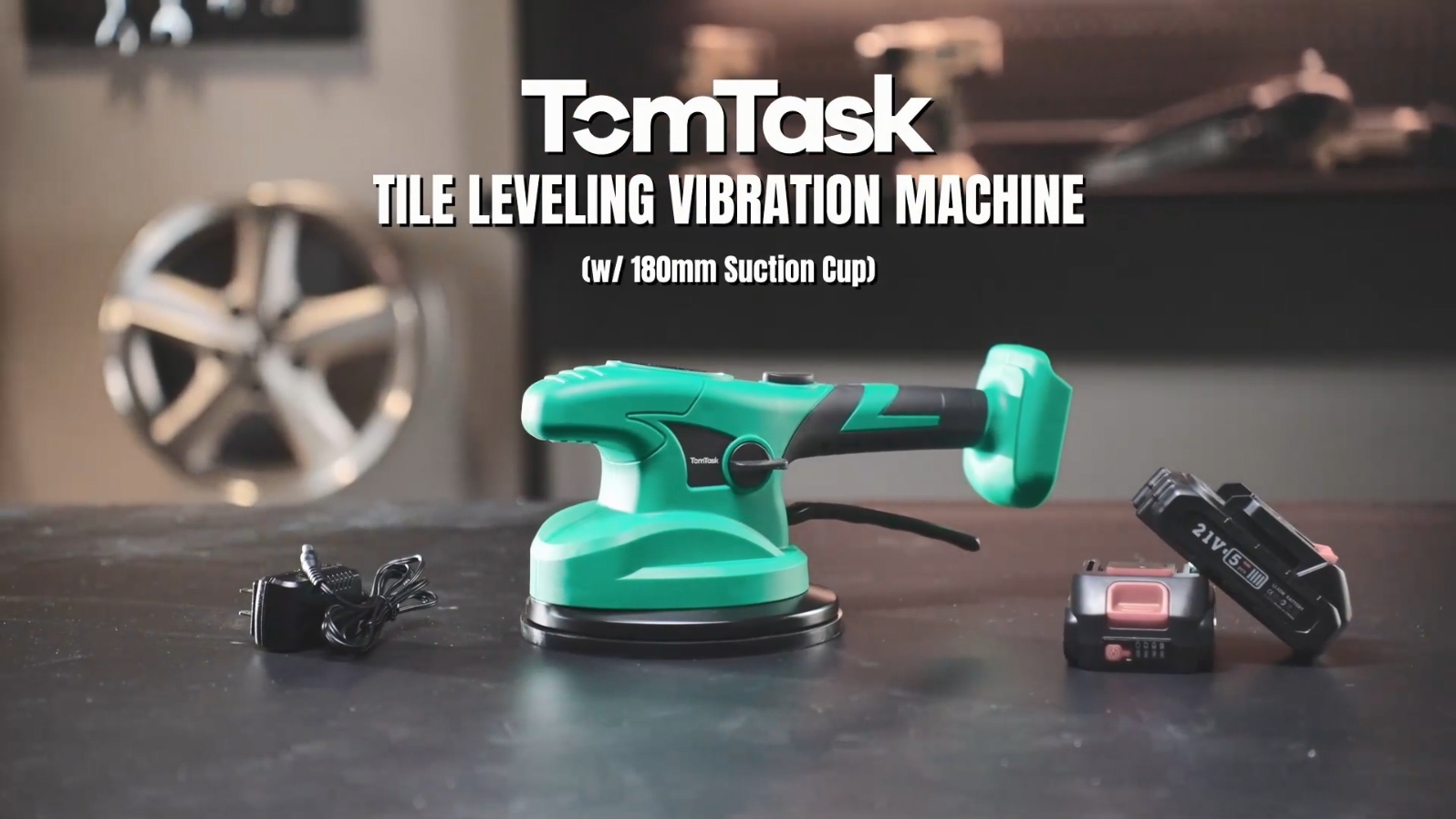 Tomtask H5 Tile Vibration Tool with 180mm Large Suction Cup, 2 x