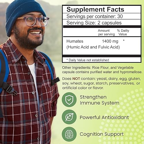 Miniatura 5 de Suplemento orgánico de ácido húmico y fúlvico 72 minerales traza de alta absorción de fuentes de plantas antiguas. Promueve la hidratación, el