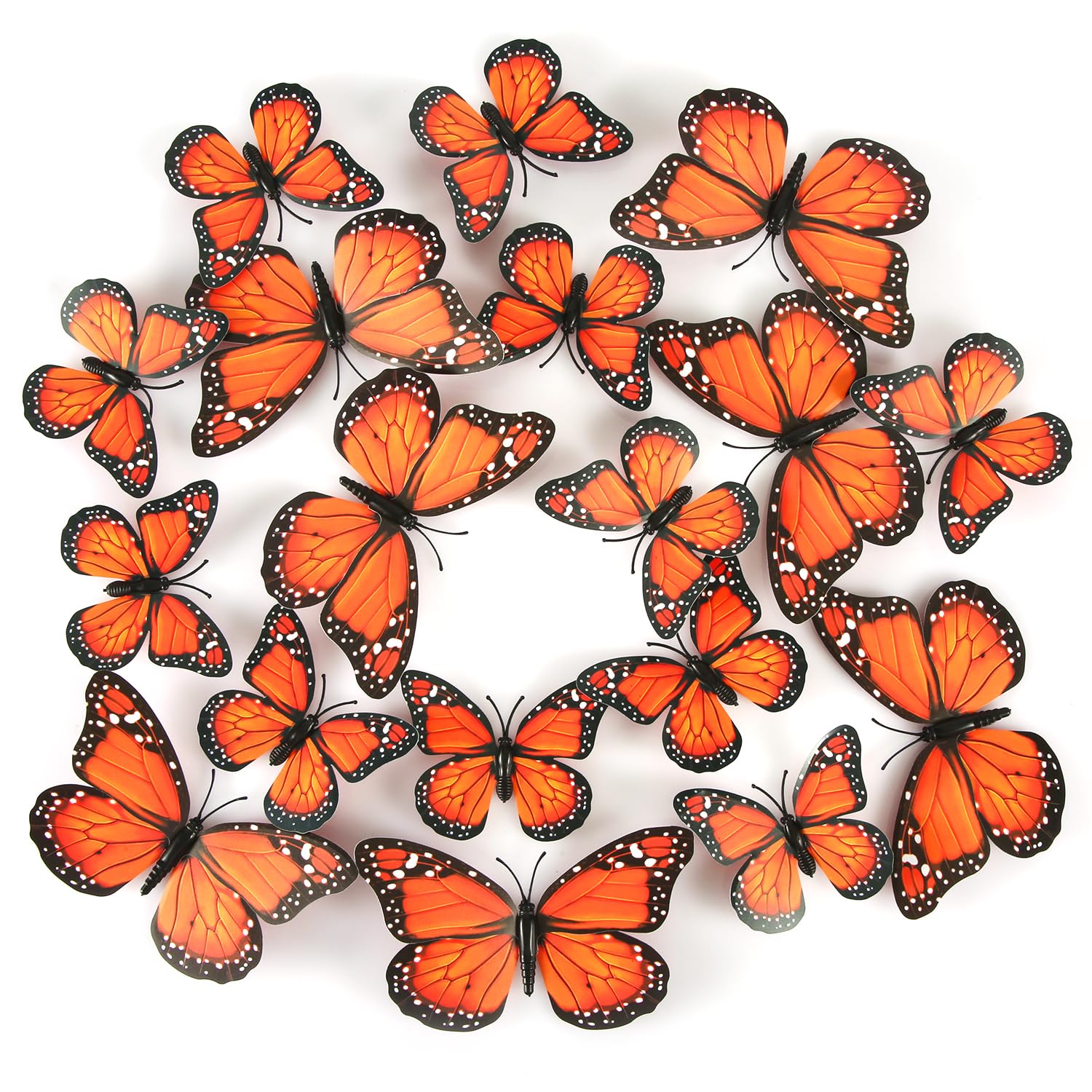 Décorations Papillons 3D Avec Clip - Lot De 4 - Papier Recyclé Coloré - Pour Fête, Mariage, Déco Intérieure