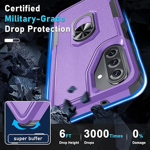 Miniatura 37 de Janmitta Funda compatible con Samsung Galaxy A14 5G con protector de pantalla + protector de lente de cámara, funda resistente de cuerpo completo