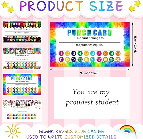Miniatura 3 de 320 tarjetas perforadas, tarjeta de recompensa de lealtad de incentivo para estudiantes, tarjetas de lealtad para negocios, aula, comportamiento de