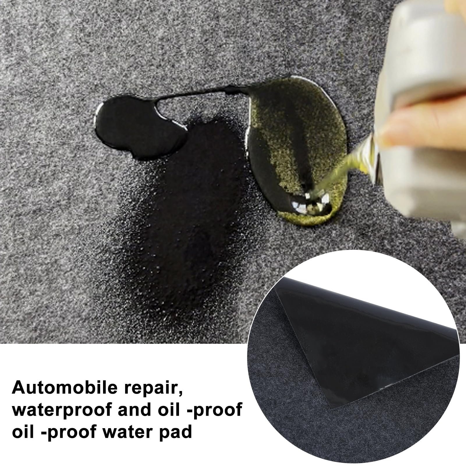 Tapete rectangular para piso de cochera para debajo del coche, 230 cm x 520 cm, tapete de aceite para motocicleta, para derrames, goteos, salpicaduras, manchas, impermeable y reutilizable cuadrado