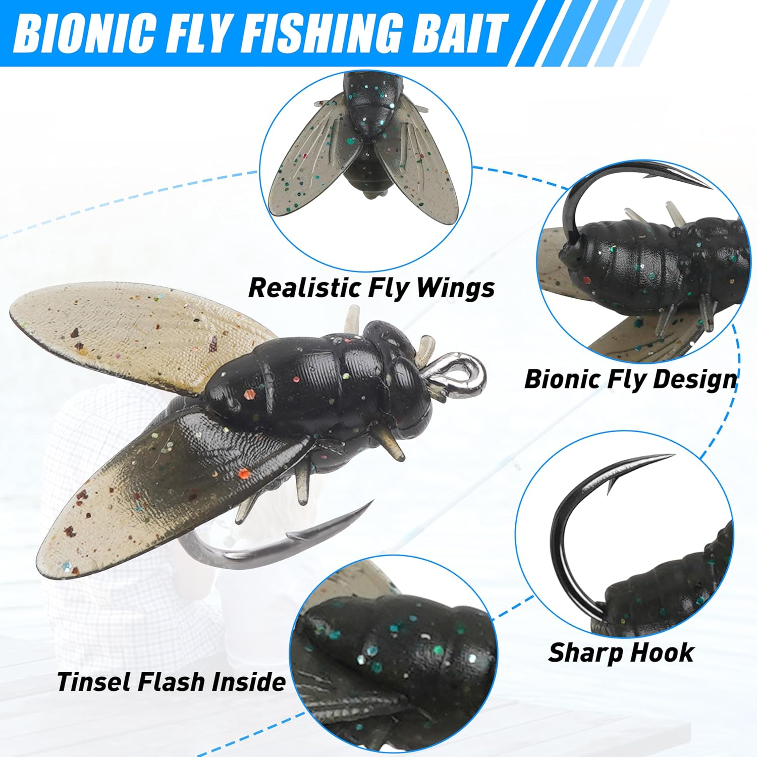 Bionic Fly Fishing Flies,18/36pcs Fly Fishing Lures Trout Lures Bass Lures Swimbaits Dry Flies Fishing Accessories for Bass Trout Panfish Salmon