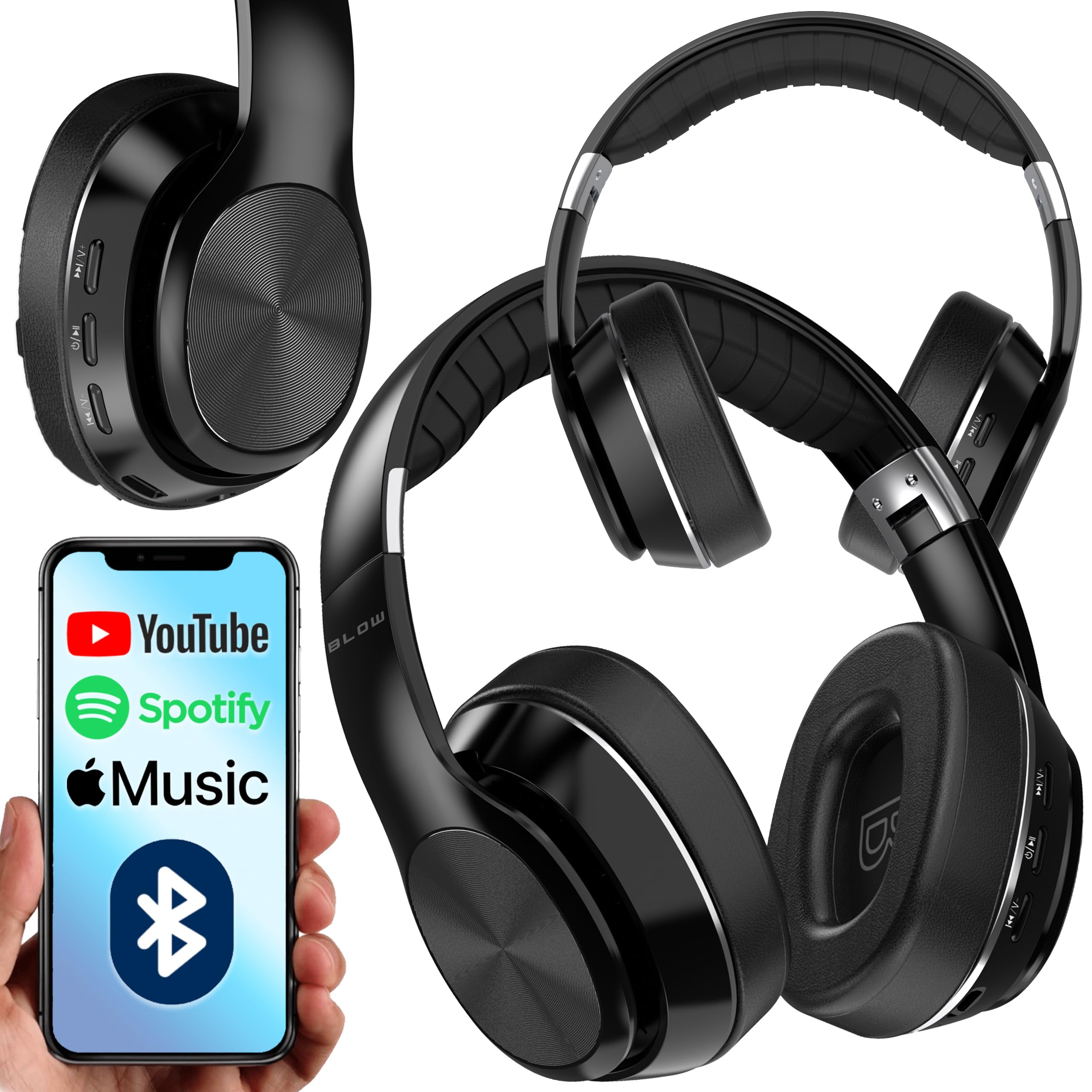 BLOW BTX700ANC Bluetooth Headphones, front-side view