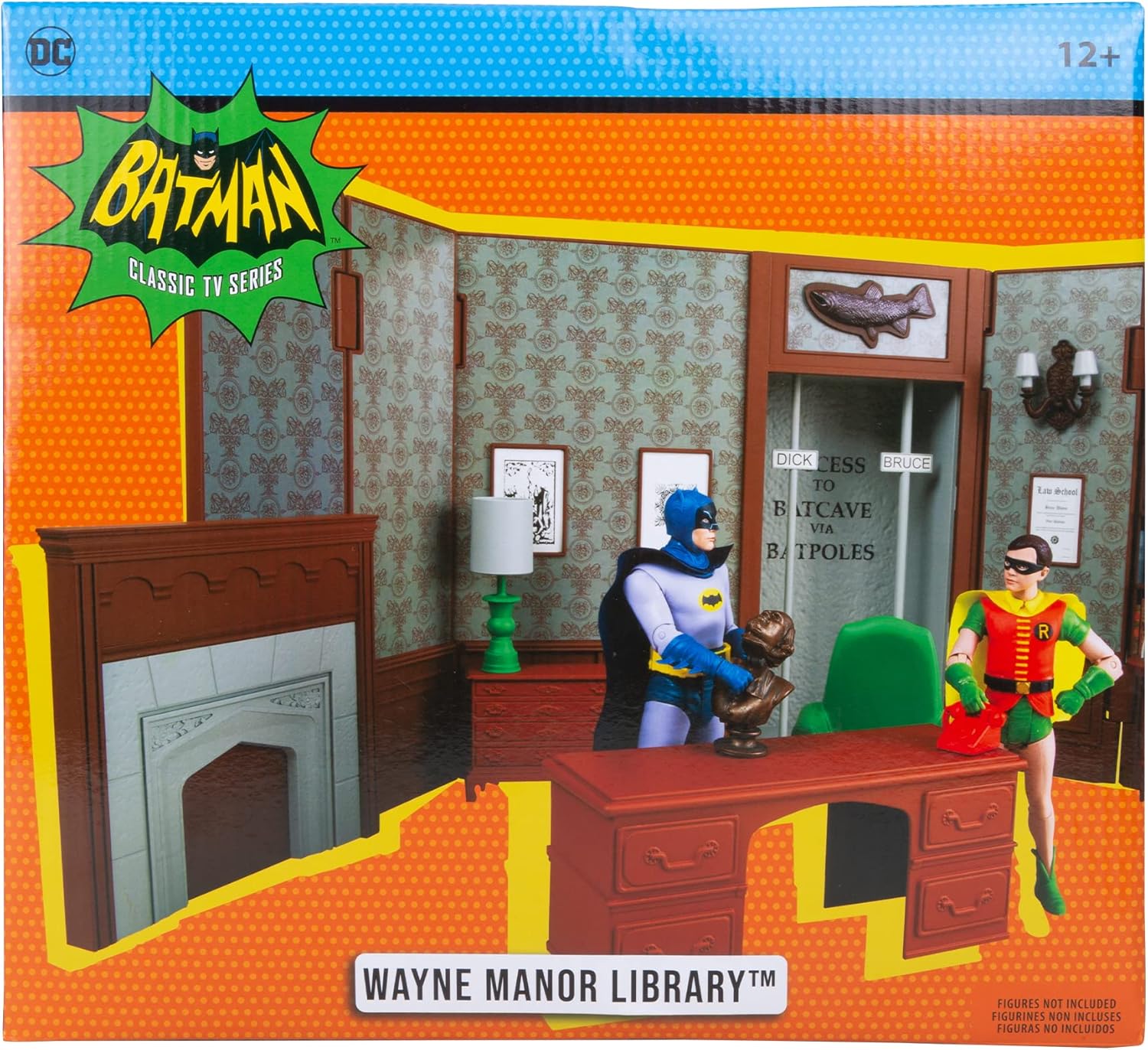 McFarlane Toys - DC Retro Wayne Manor Library (Batman 66') Playset