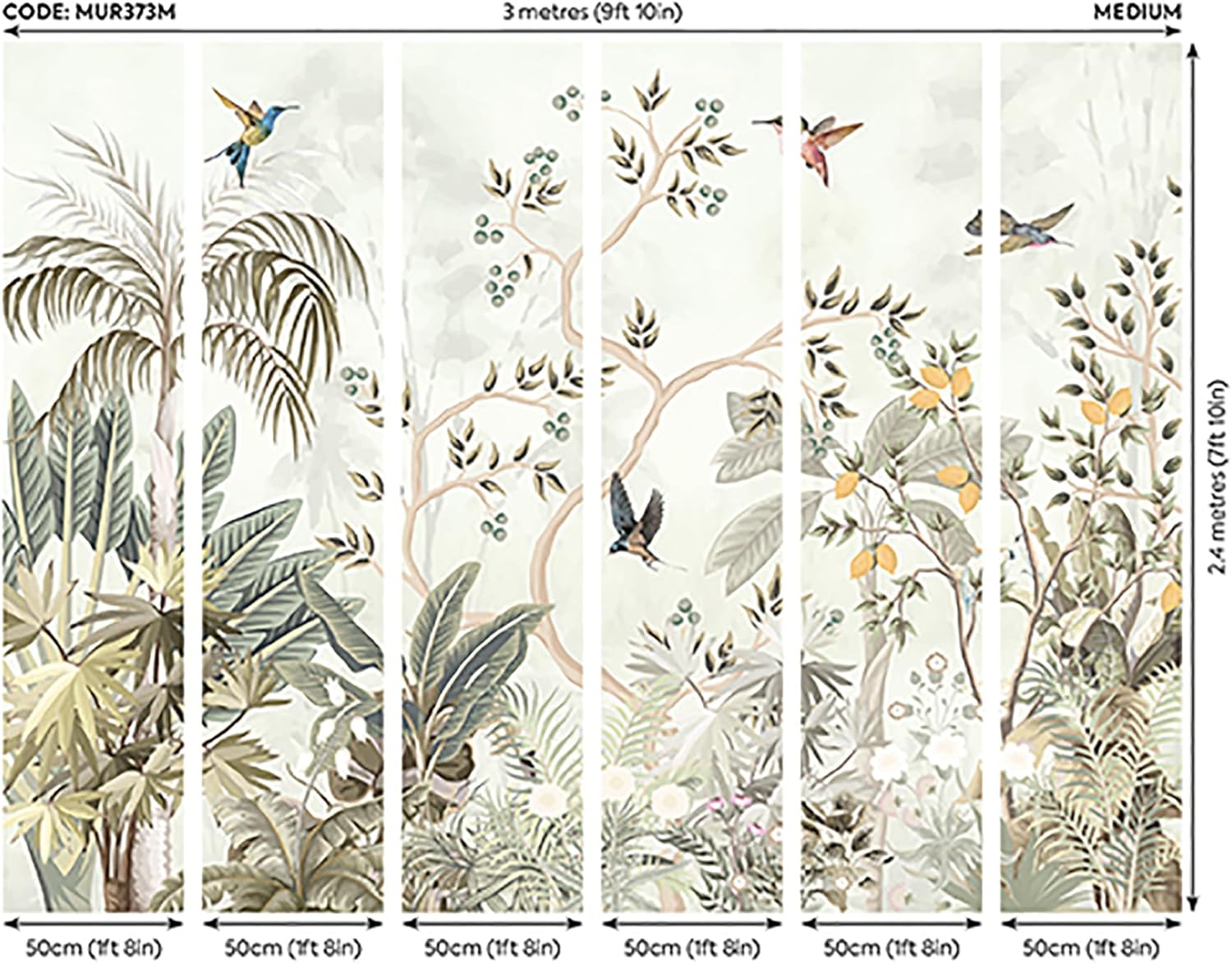 Lemon Tree Forest Sage Wall Mural, MUR373M