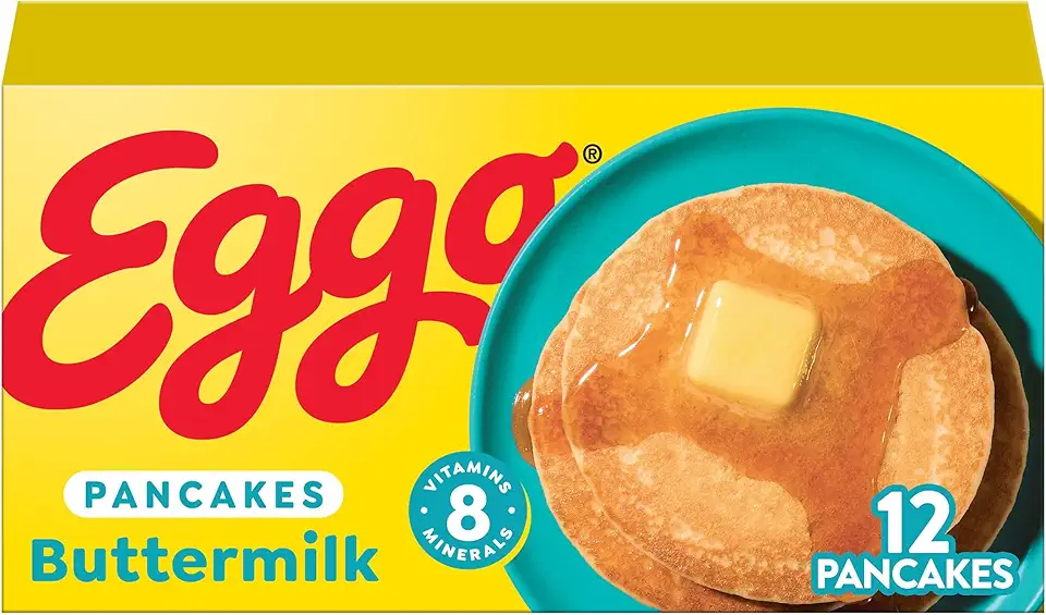 Eggo Frozen Pancakes, Frozen Breakfast, Breakfast Food, Buttermilk, 14.8oz Box (12 Pancakes)