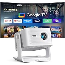 【Official Licensed Google TV】4K Smart Projector with WiFi and Bluetooth, VOPLLS Outdoor Projectors with Dolby/Auto Focus, Portable Movie Phone Wireless Gaming Wifi Proyector for Bedroom/Home/Celling