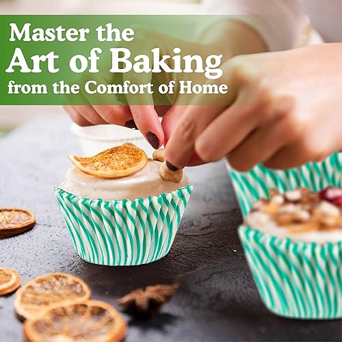 Vista 209 de Regency Wraps Vasos para hornear de grado profesional a prueba de grasa, paquete de 40 unidades, revestimientos estándar, lunares azul cobalto