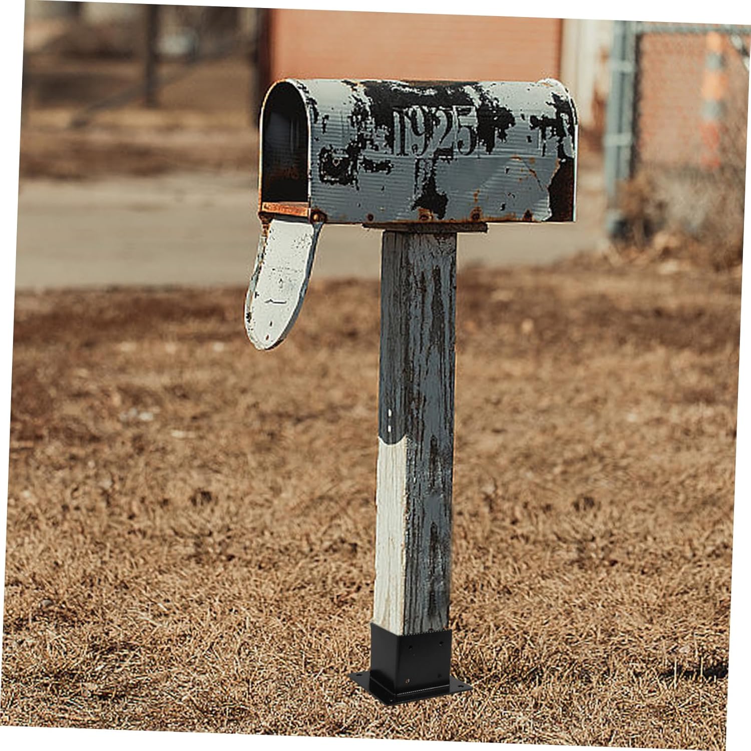 1Set Iron Post Base Bracket Durable Support for Handrail Mailbox and Fence Simple Design for Easy Installation Versatile Post Holder for Various Structures Polished Finish