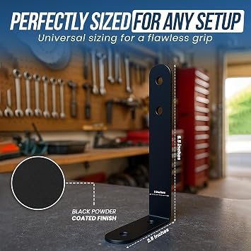 UBL Large L Shaped Mounting Bracket for LED Stick Lights & Off-Road Light Bars - Heavy-Duty Alloy Steel L-Shaped Mount - Powder-Coated Black - 6.5 Long Side, 2.5 Short Side, Two 1/4 Holes