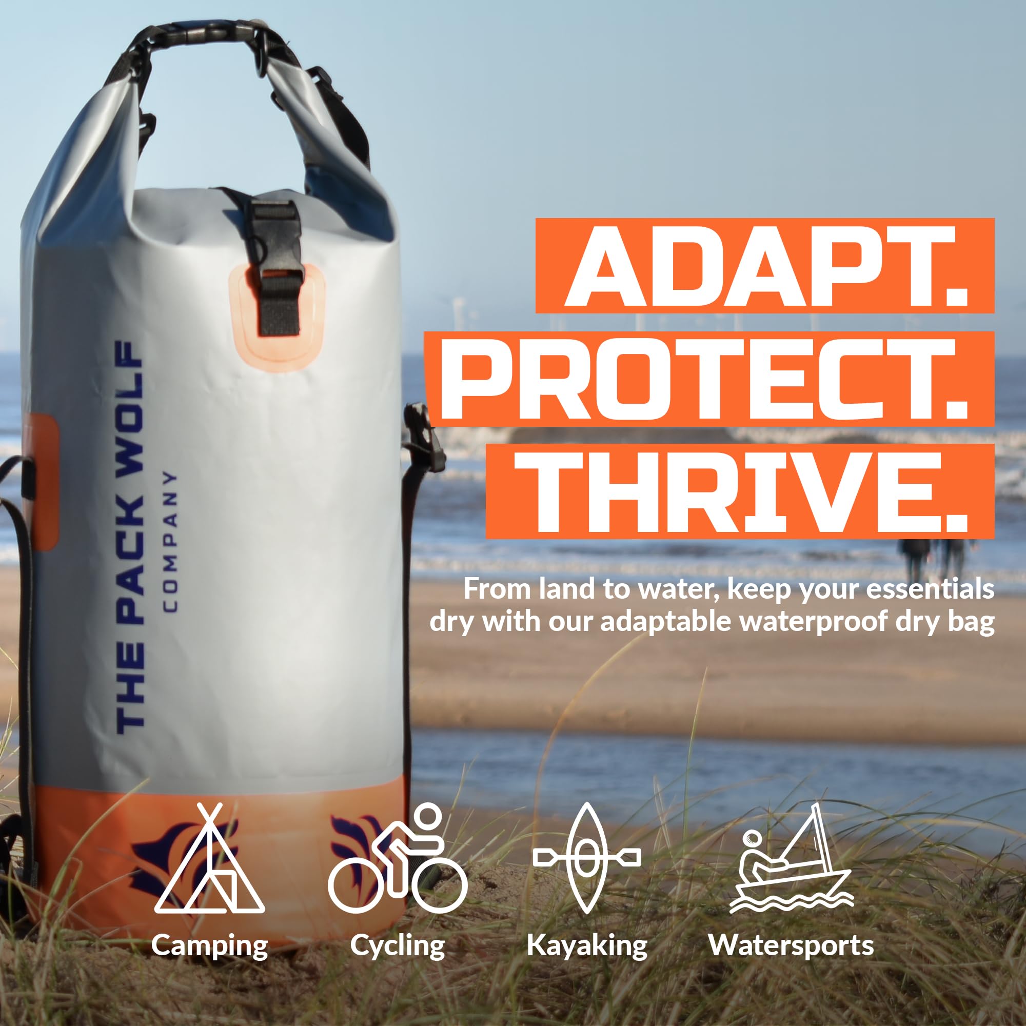 Sacca Stagna Borsa Impermeabile Premium Dry Bag da 20L Zaino con Spallacci Regolabili per Kayak Rafting Barca Sport Acquatici