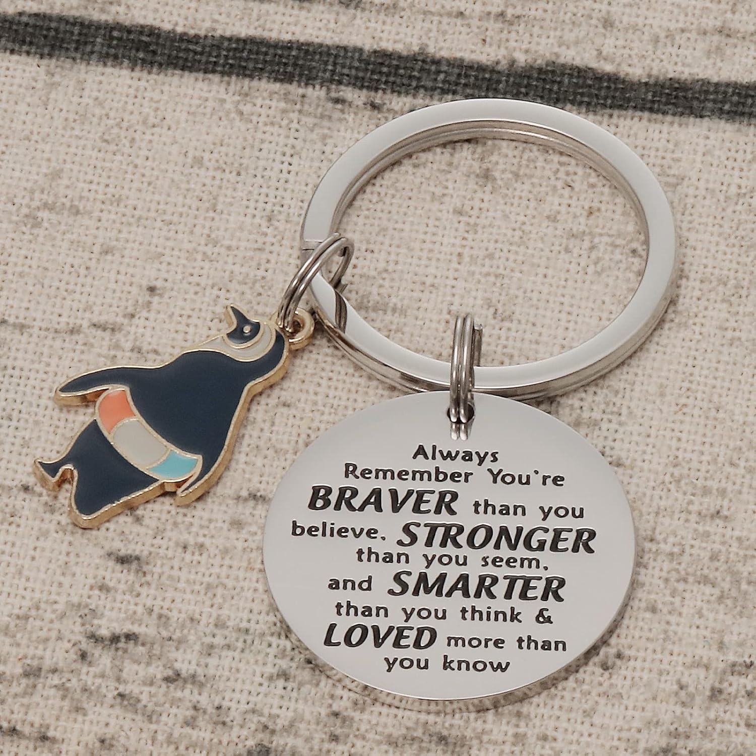Penguin Keychain Gifts Uplifting Penguins Gift for Penguin Lovers You are Braver Stronger Smarter Than You Think Keychains Penguin Keychain - Image 7
