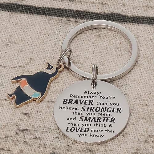 Miniatura 7 de Llavero de pingüino, regalo de pingüinos edificantes, regalo para los amantes de los pingüinos You are Braver Stronger Smarter Than You Think,