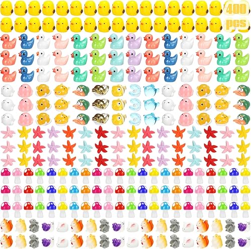 Miniatura 2 de 400 piezas de mini figuras de animales de resina a granel para bromas, esconderse, manualidades, juguetes en miniatura de resina pequeña, accesorios