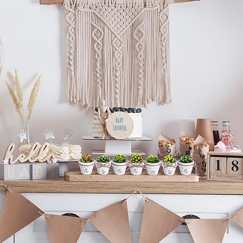 Miniatura 5 de MTLEE Cactus Candle Planter, 18 Pcs Paraffin Wax Succulent Tealight Candles with Mini White Terracotta Clay Pots, for Party Favor, Fiesta, Birthday,