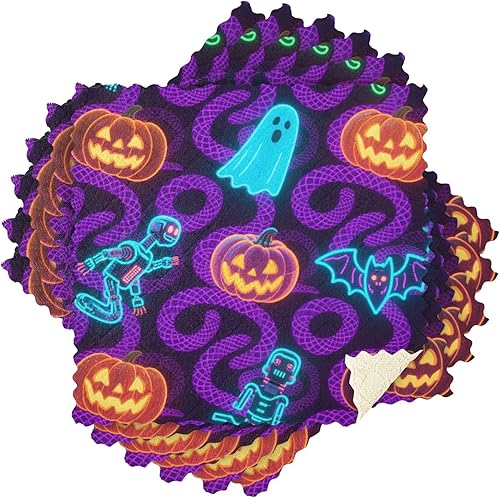 Miniatura 8 de Halloween Orange Pumpkin Robot Halloween Decorations Cute Dish Towels Terry Kitchen Funny Kitchen Tea Towels French Reusable Martillo para cocina