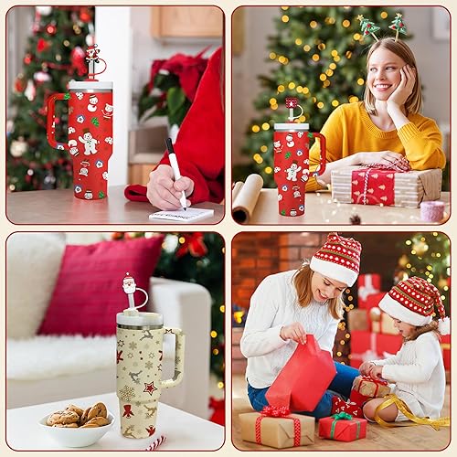 Miniatura 7 de 8 fundas de popote compatibles con vasos Stanley de 30 y 40 onzas, reutilizables de silicona para popotes de 0.4 pulgadas0.394 in, protectores de