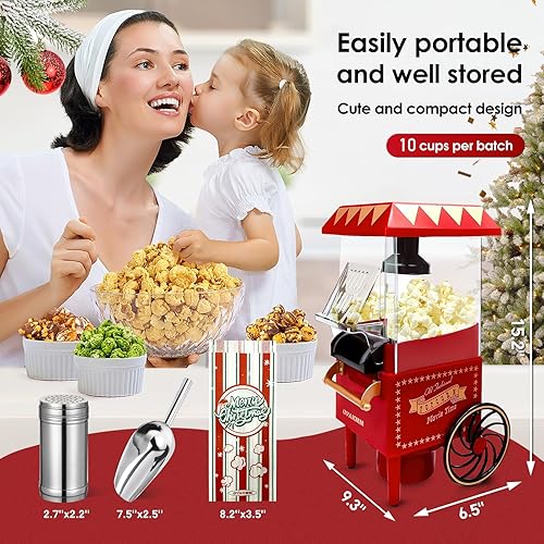 Miniatura 5 de Máquina de palomitas de maíz, kit de máquina de palomitas de maíz de aire caliente, caja de regalo, máquina portátil para hacer palomitas de maíz,