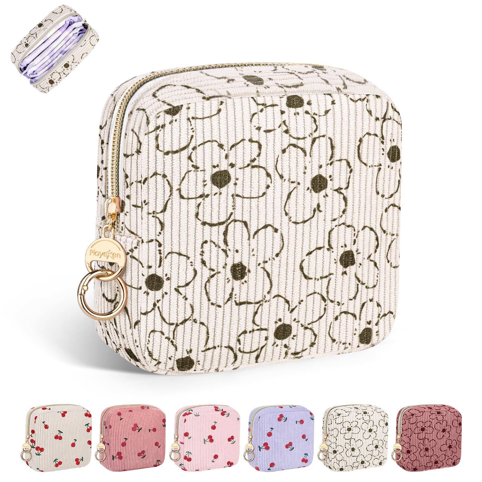2 Piezas Neceser Compresas Pequeño Bolso de Almacenamiento Neceser para Compresas Algodon Tampones Bolsa Menstrual con Cremallera de Servilletas Sanitarias Bolsas Regalo para Adolescentes Niñas Mujer — view 34