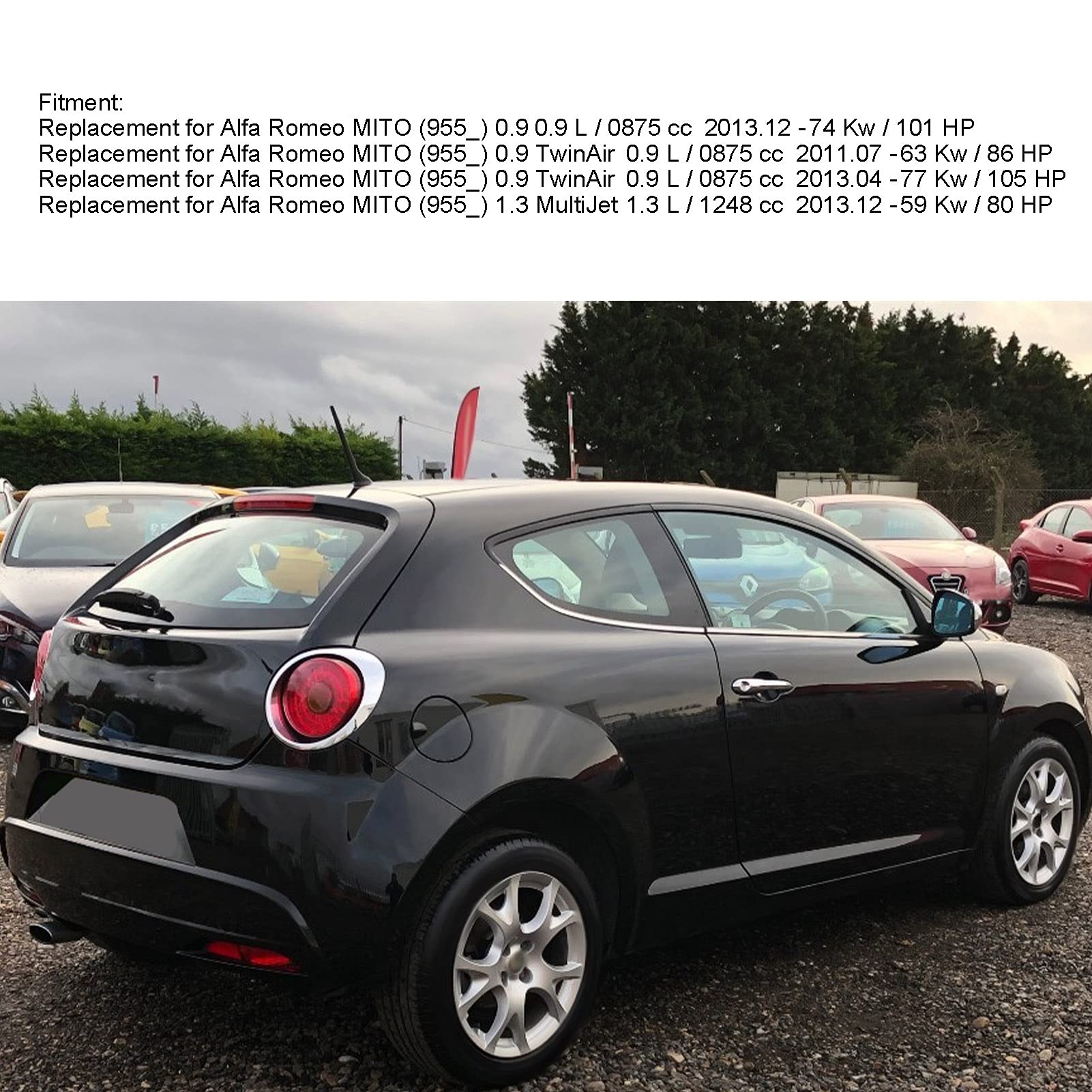 Tergicristalli per Parabrezza Tergicristallo Posteriore con Lama 50508588 di Ricambio per Alfa Romeo Mito 955 0.9 2013.12-Tergicristalli e Accessori