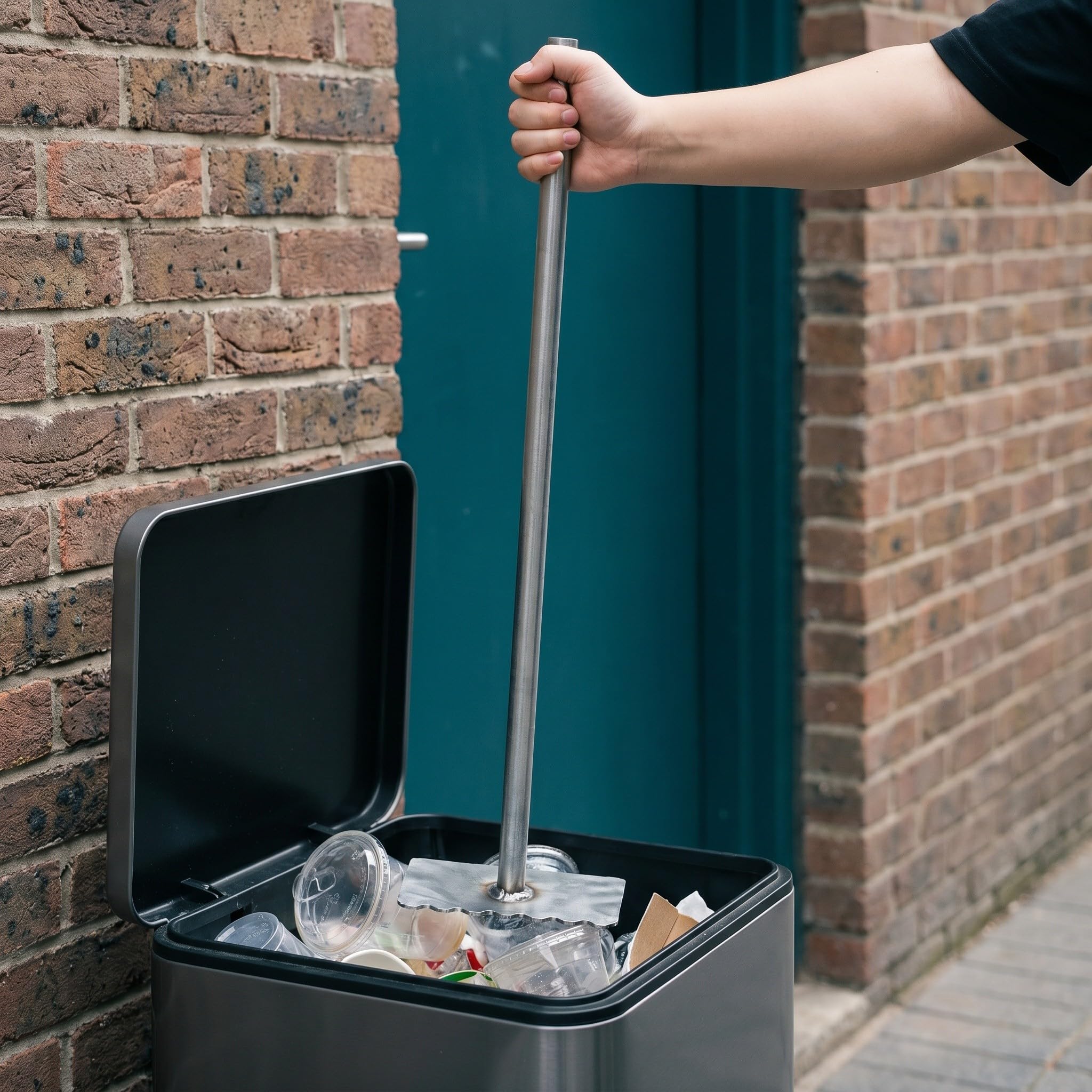 Zerodeko 2 szt. zgniatarka do śmieci kuchennych: metalowy ubijak do śmieci, ręczne narzędzie do zgniatania koszy na do użytku domowego, biurowego i komercyjnego, ergonomiczny uchwyt antypoślizgowy,