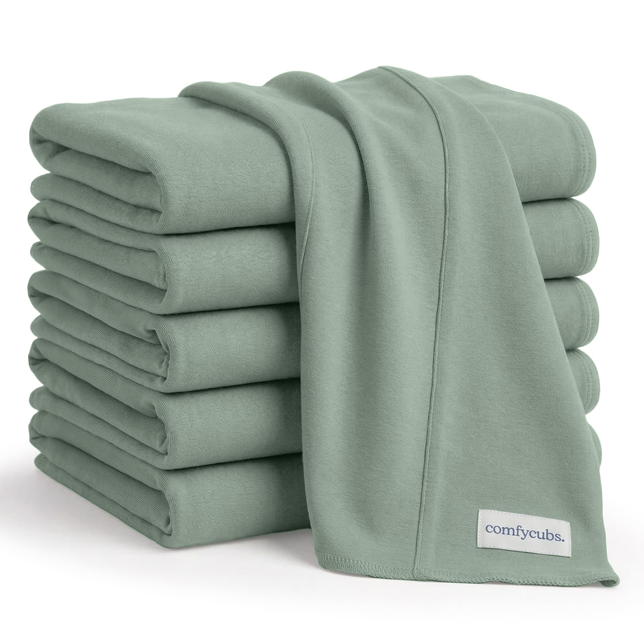 Comfy Cubs Baby Burp Cloths Set (Pack of 6) - Large, 6-Layer, Ultra Absorbent 100% Cotton for Infant Spit-Up, Drool, and Messes - Soft, Gentle,