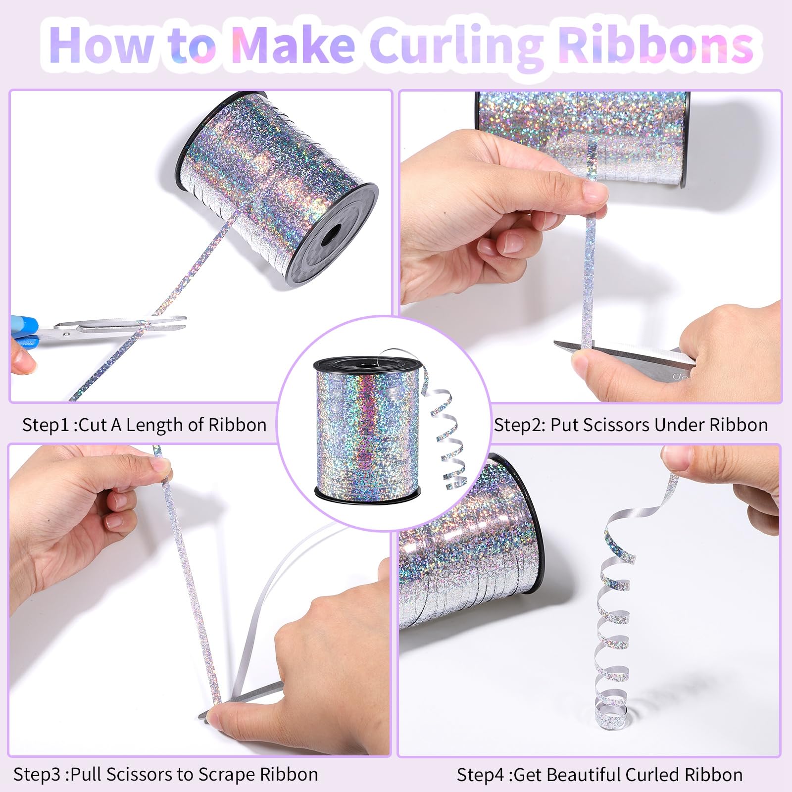 Balloon Spring Ribbon Snapklik.com : Silver Curling Ribbon 600 Yards 1/5 Inch Balloon String ...
