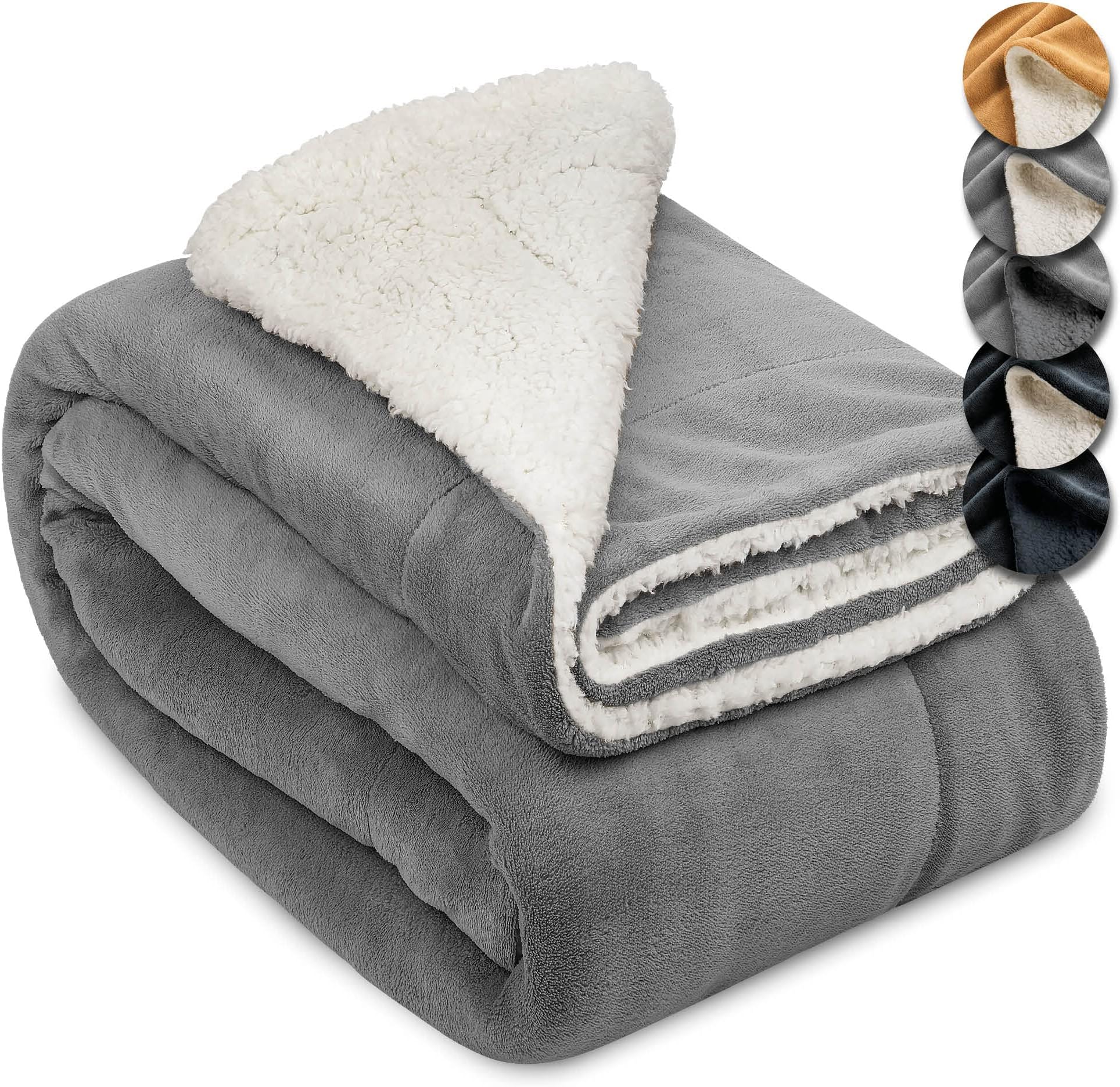 BEDELITE Kuscheldecke 150x200cm - Dicke Sherpa Decke Beige Für Couch & Bett