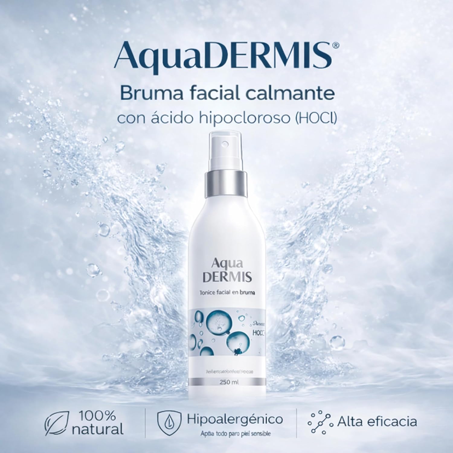 HOCl Facial & Body Mist Toner 250 ml (8.45 fl oz) – Hydrating Antibacterial Spray for Sensitive & Acne-Prone Skin – pH Balanced, Alcohol-Free, Dermatologist-Tested - Image 2