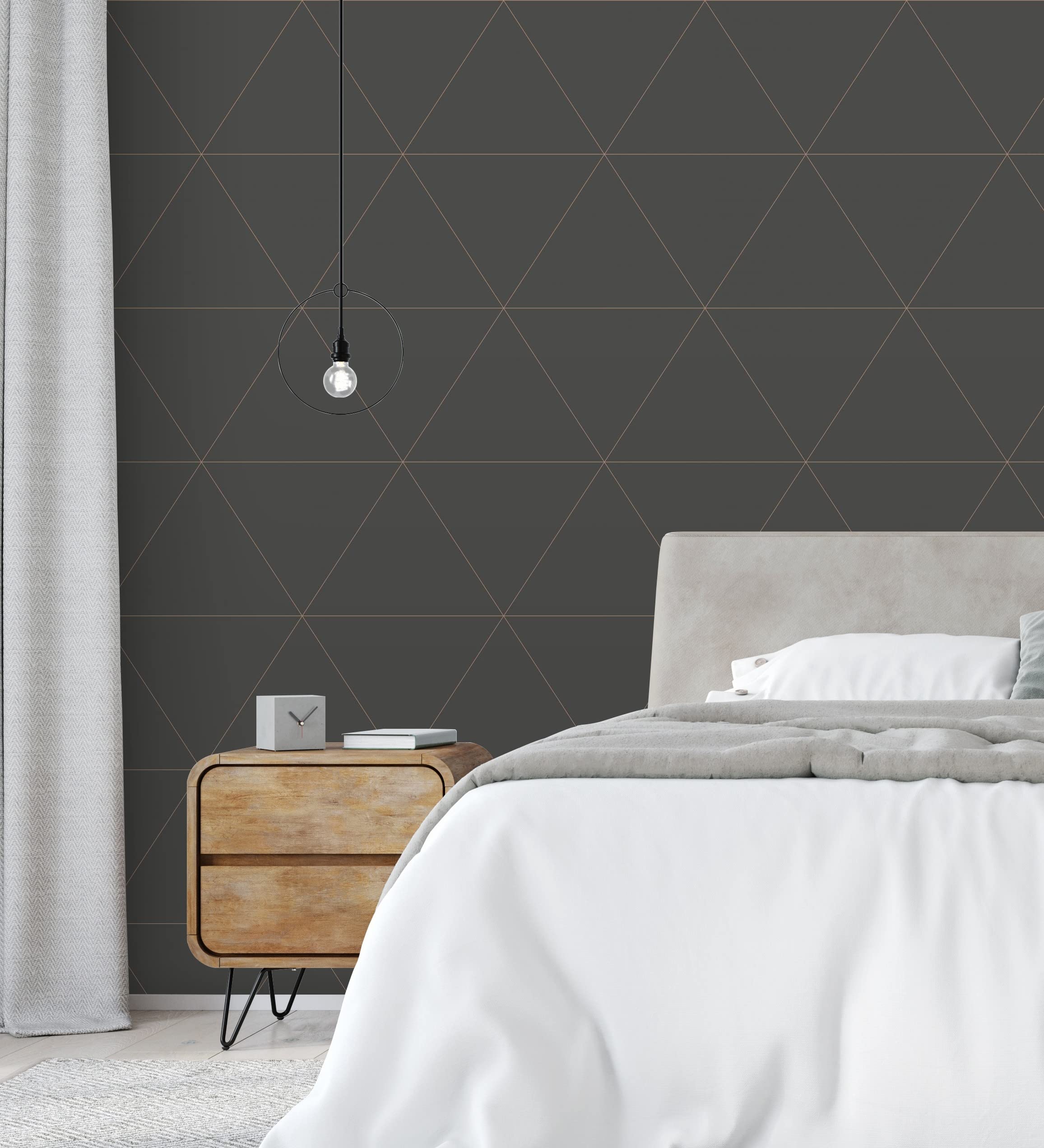 Papier peint géométrique Art déco pour sublimer une tête de lit ou une salle à manger