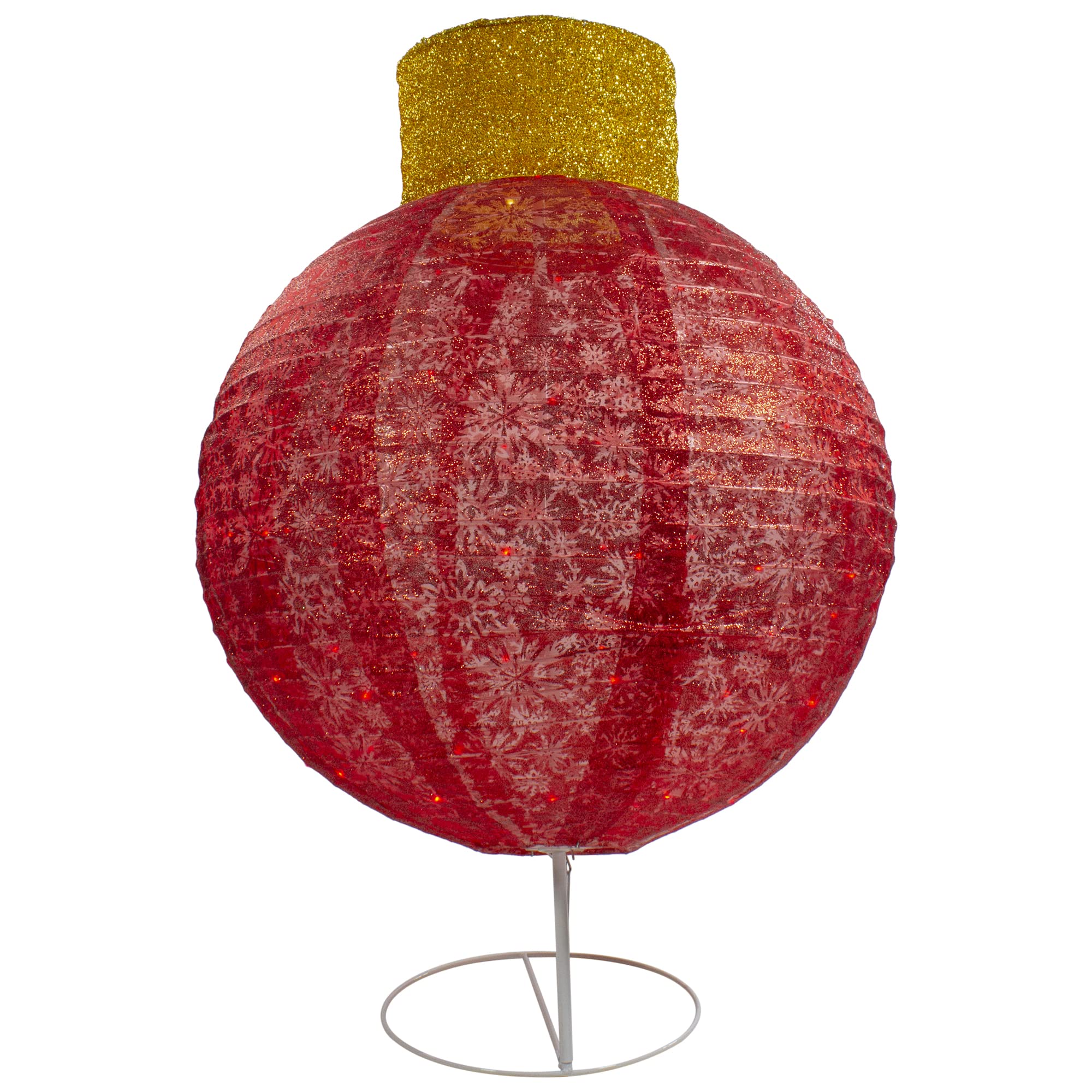 Adorno de oropel rojo con luz LED de 38 pulgadas para decoración de Navidad al aire libre