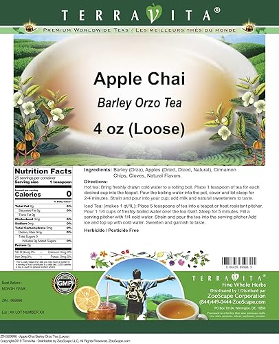 Miniatura 2 de Té Orzo de Cebada Chai de Manzana (Suelto) (4 oz, ZIN 569996)