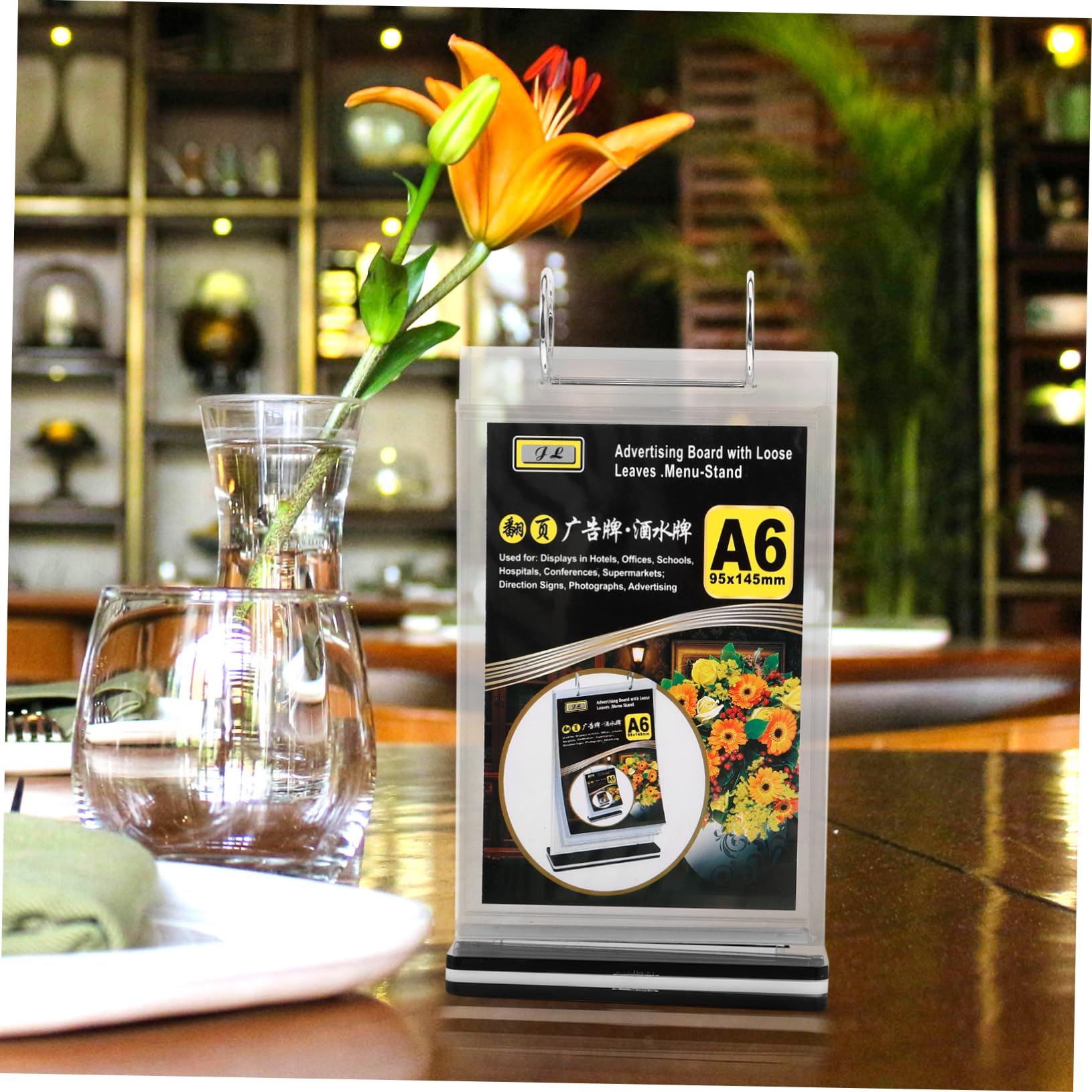 10piezas Soporte De Menú Transparente De Pvc Base Para Restaurantes Exhibidor De Carteles De Mesa Para Menús y