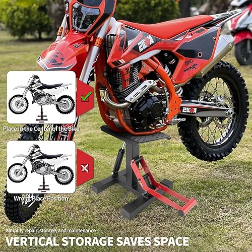 Miniatura 6 de Soporte de Motocicleta para Bicicleta de Suciedad, Gato de Elevación, Polipasto, Soporte de Altura Ajustable