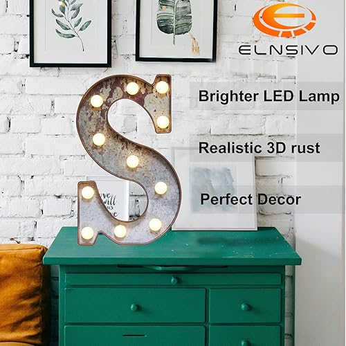 Miniatura 8 de Elnsivo - Letras con luces LED, efecto a hierro