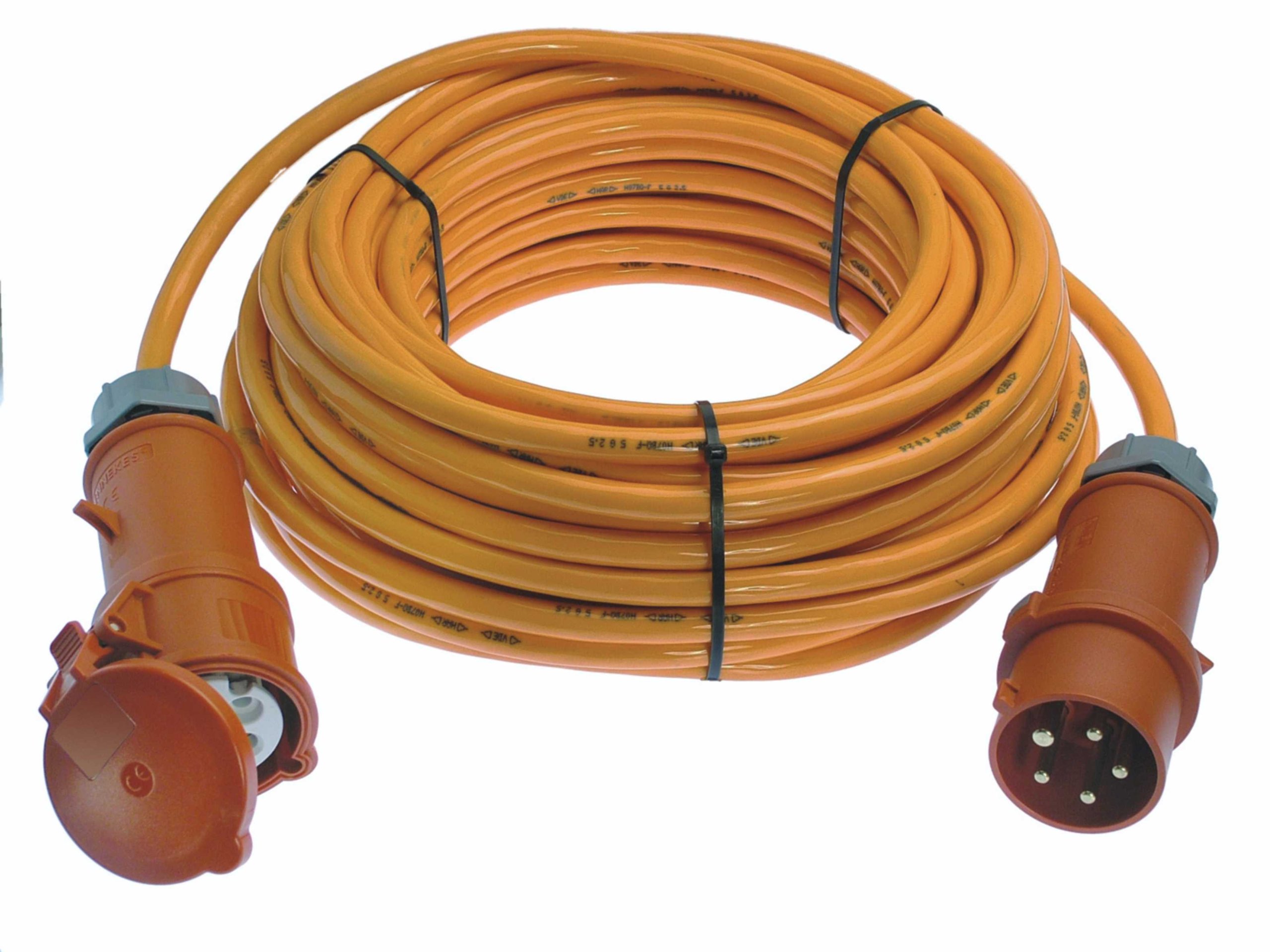 as - Schwabe Cavo di prolunga 10 m H07BQ-F 5G2,5-400V, 16A, 5-poli, 6h, 11kW - Prolunga Industriale - Per cantiere, giardino - Prolunga CEE robusta per uso esterno - IP44 - Made in Germany, 59610