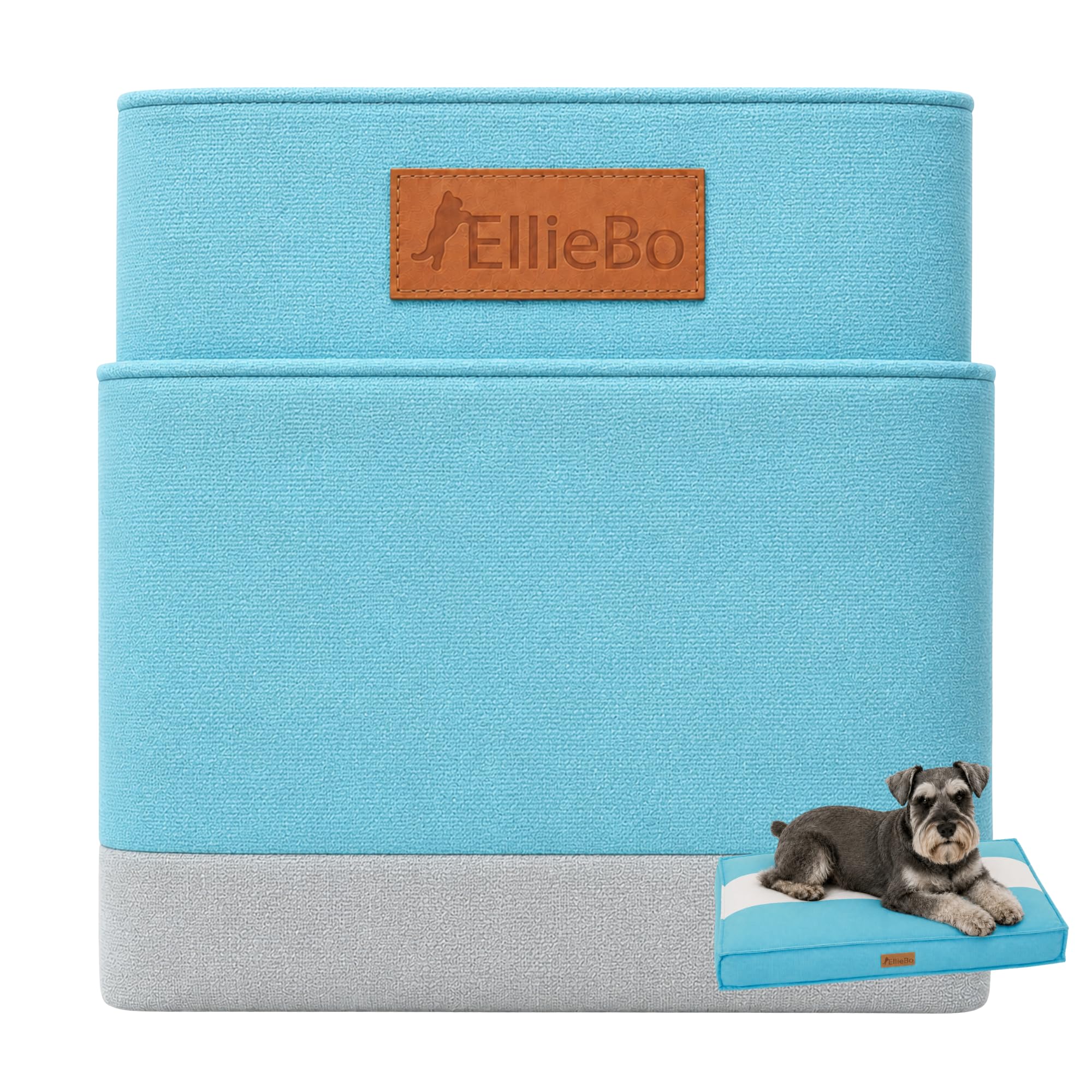 Ellie-Bo Housse de Rechange pour lit pour Chien Rayé, Taille M, 71 x 48 CM, Bleu/Gris