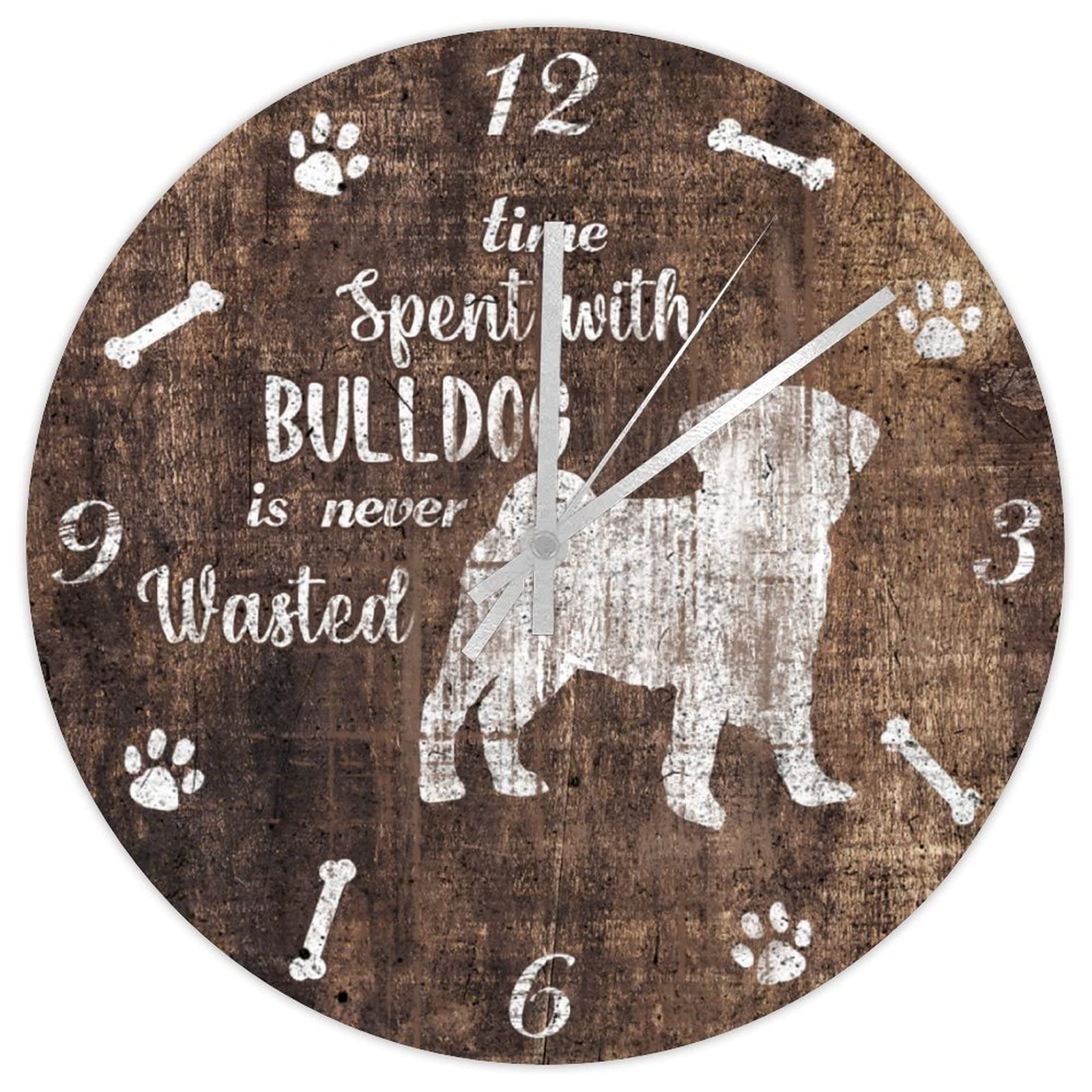 Horloge murale à quartz haut de gamme en bois massif motif animalier