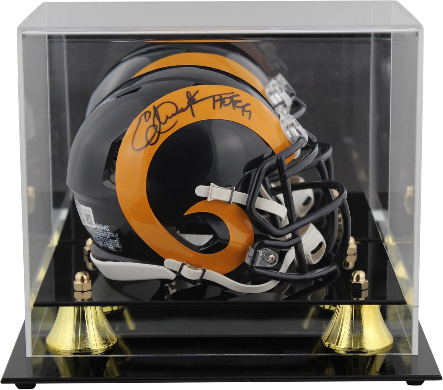Rams Eric Dickerson "HOF 99" Signed Speed Mini Helmet W/Case BAS Witnessed