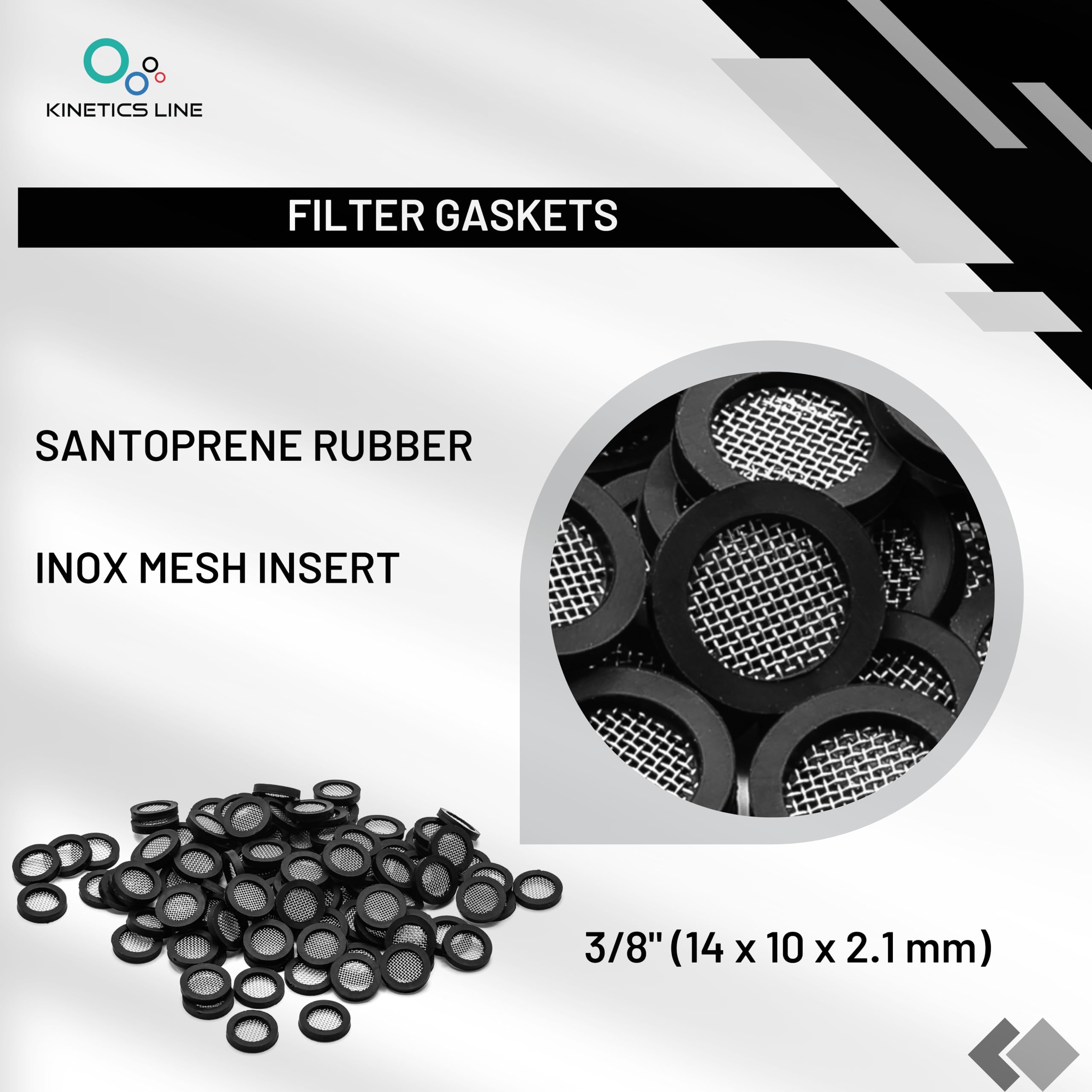 Guarnizione Piatta del Filtro 3/8 Pollice (14 x 10 x 2,1 mm) 100 Pezzi Guarnizione Setaccio per Installazioni Idrauliche, di Raffreddamento, Impianti Riscaldamento (da -60°C a +135°C)