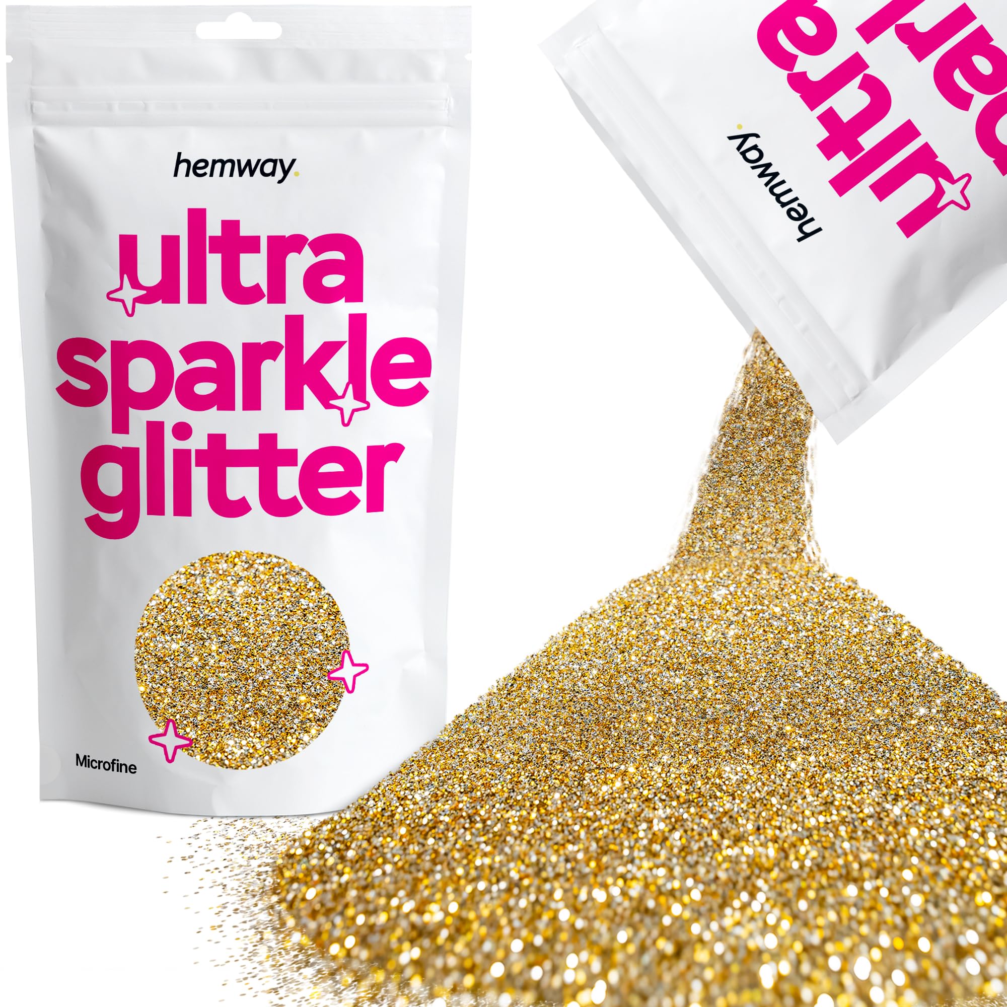 Hemway Ultra Sparkle Glitter Baby Pink Iridescent 100g Fine | Glitter for Arts & Craft, Makeup, Nail Art, Crafting, Card Making, Sparkle Decoration — view 17