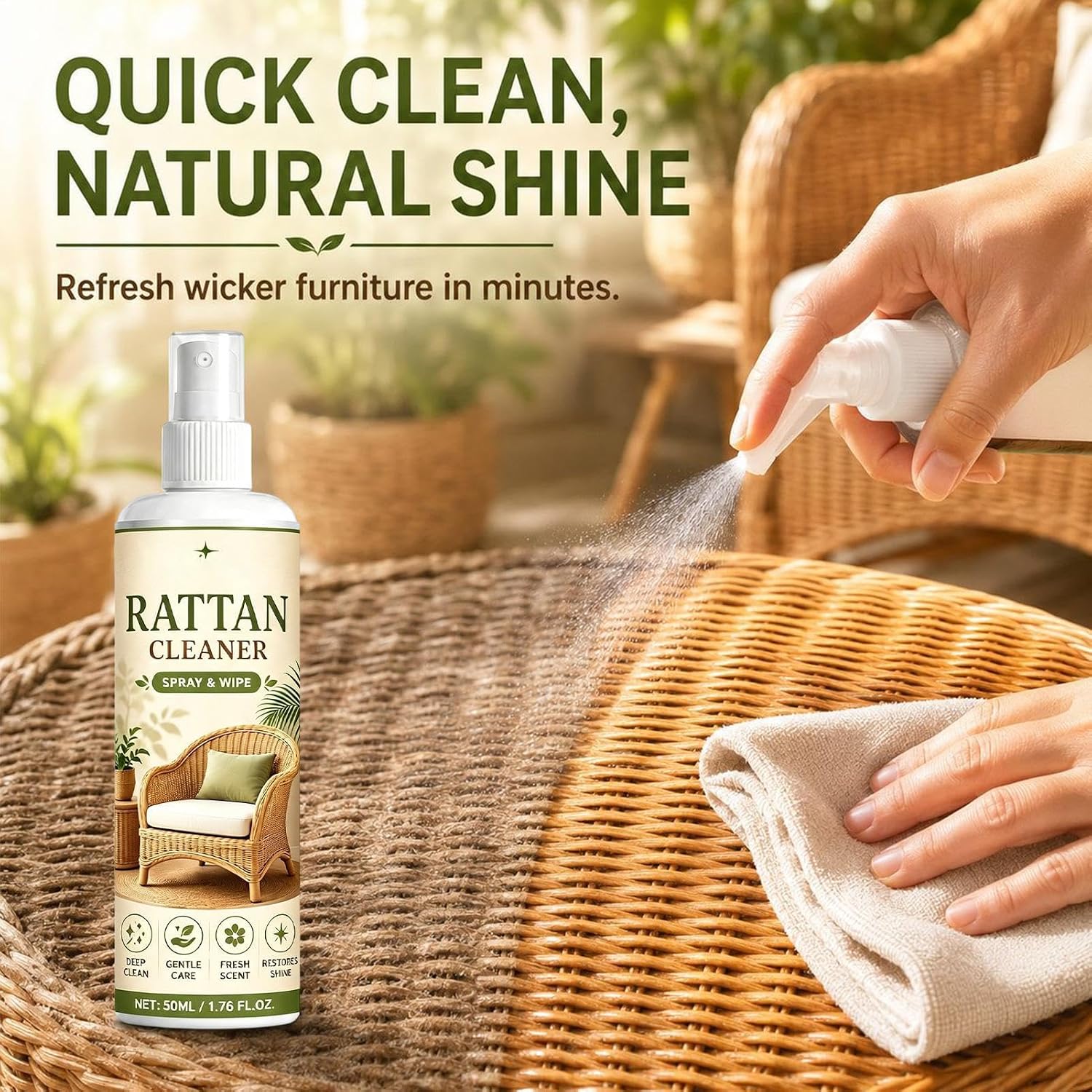 Wicker Furniture Cleaner, Bamboo Stain Eraser - Effective, Safe, Compact image 4