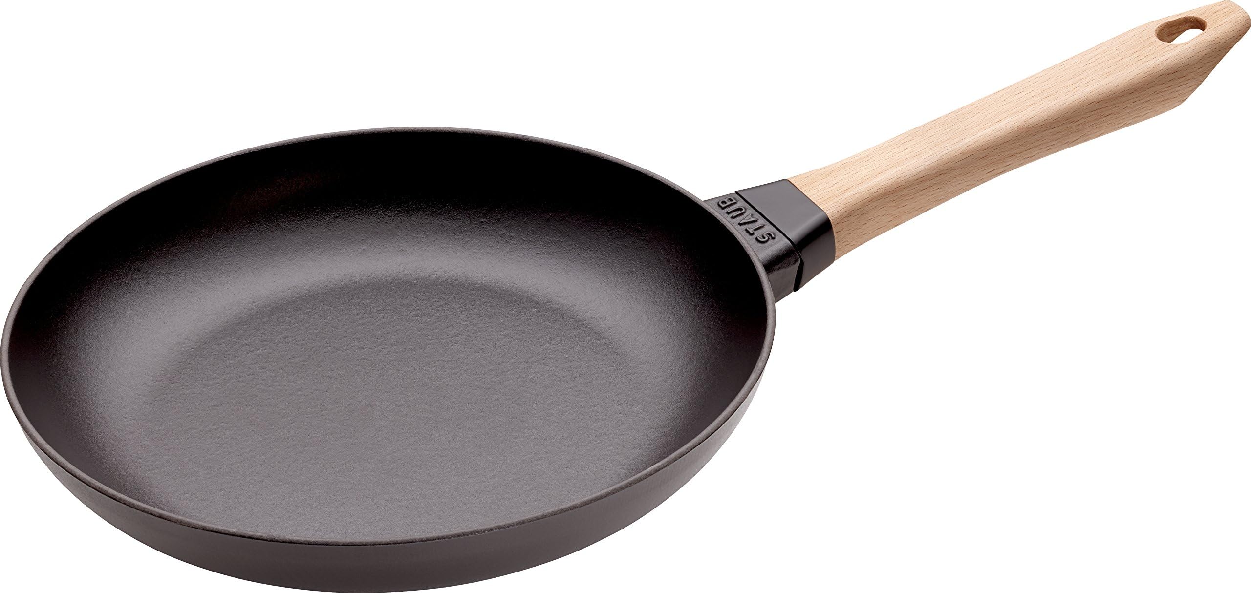 Staub 405119520 Frying Pan with Wooden Handle, Suitable for Induction, Cast Iron