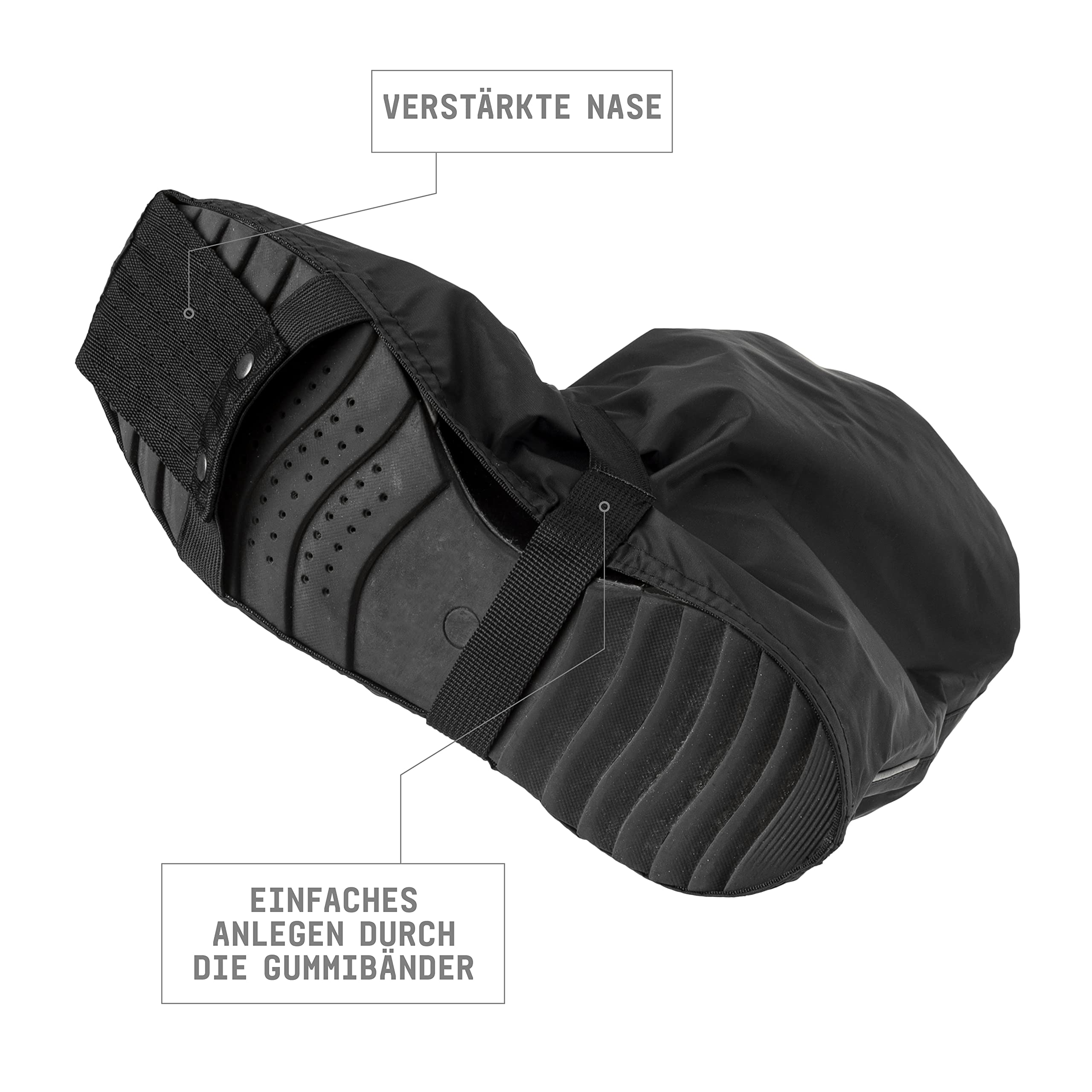 AGU Quick Bike Stiefel Essential Regenüberzug für Radfahrer, Winddicht, wasserdicht, für Damen und Herren, reflektierend, 100% recyceltes Polyester – Schwarz