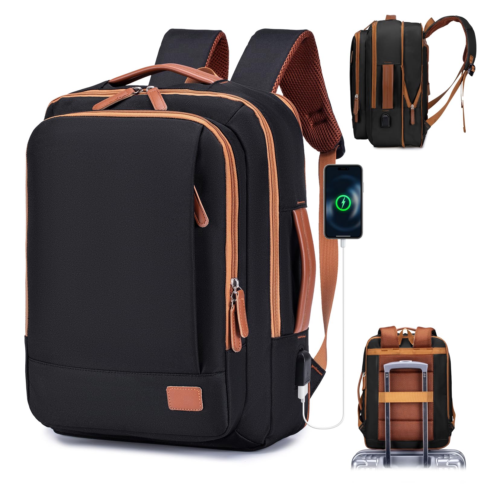 40x30x15cm British Airways Air France Expansible 5cm 40x30x20cm Wizzair Vueling Mochila Viaje Cabina Avion, Impermeable Mochilas Equipaje de Mano Mochila Ordenador Portatil 15,6 Pulgadas