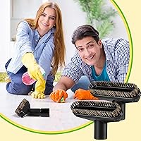 Vista 7 de Honoson 2 piezas de 1-1/4 accesorio de cepillo de vacío cuadrado de pelo de caballo cepillo de polvo accesorios de manguera de repuesto