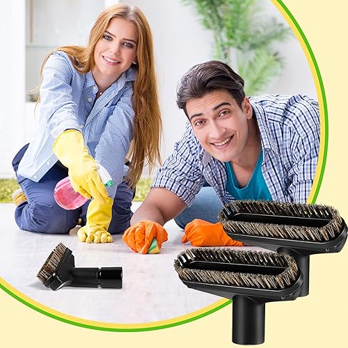 Miniatura 7 de Honoson 2 piezas de 1-14 accesorio de cepillo de vacío cuadrado de pelo de caballo cepillo de polvo accesorios de manguera de repuesto de