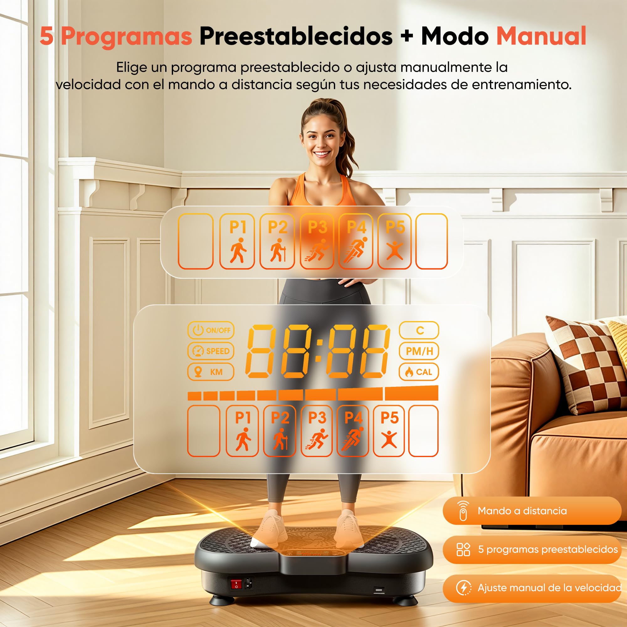 GIDGIMO Plataforma Vibratoria Fitness, Máquina de Vibración de Cuerpo Completo para Entrenamiento en Casa, con Música Bluetooth, Mando a Distancia y 5 Bandas de Resistencia
