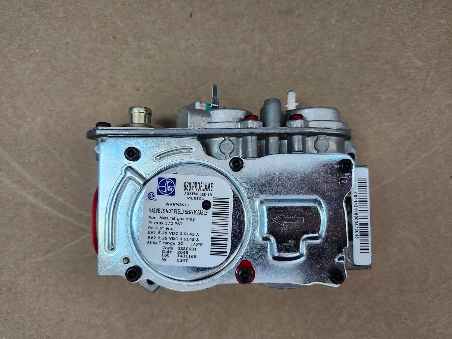 SIT Proflame IPI 880 Series Natural Gas Valve 0.880.001, Silver